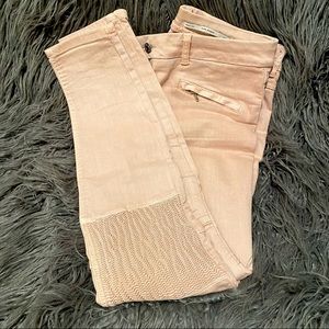 Pink Zara textured jeans
